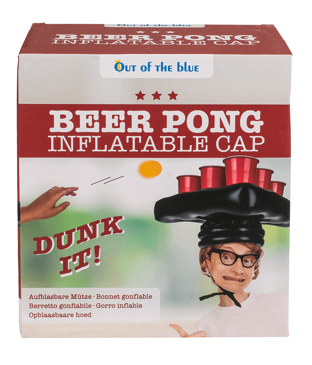 Inflatable cap, beer pong game,