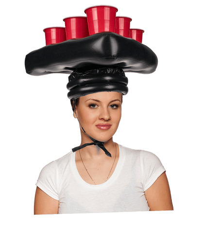 Inflatable cap, beer pong game,