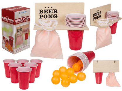 Beer Pong Shelf with 12 cups + 12 balls,
