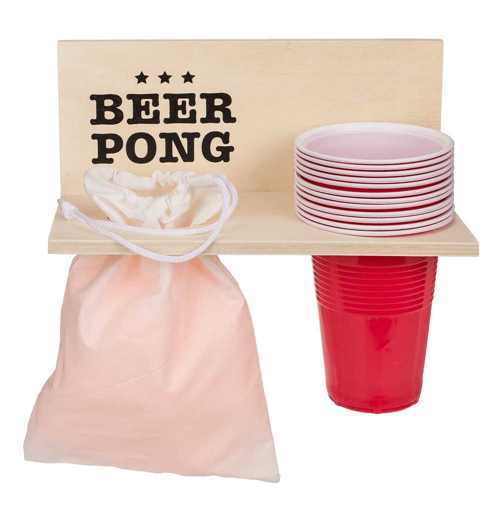Beer Pong Shelf with 12 cups + 12 balls,