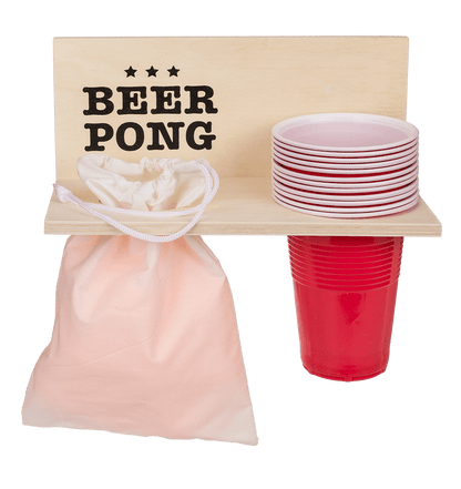 Beer Pong Shelf with 12 cups + 12 balls,