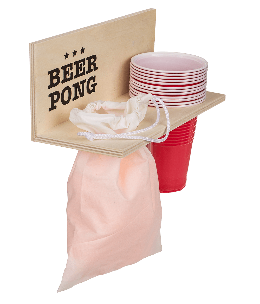Beer Pong Shelf with 12 cups + 12 balls,