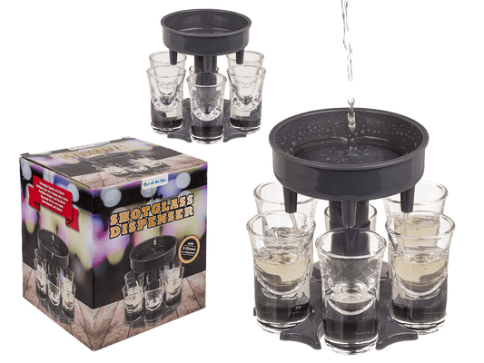 Shot Glass Dispenser, with 6 shot glasses,