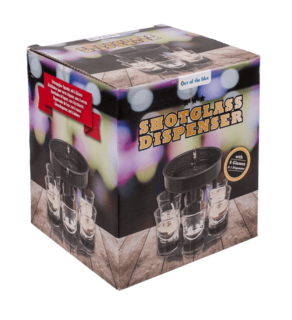 Shot Glass Dispenser, with 6 shot glasses,