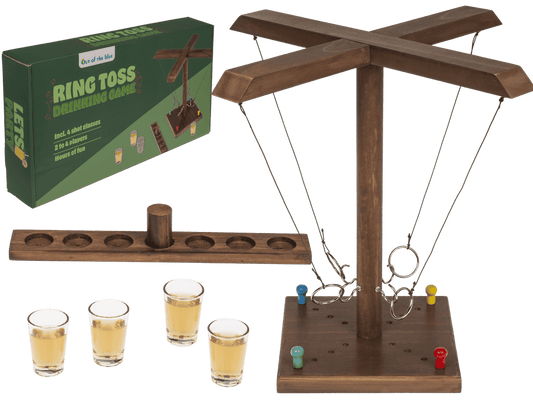 Wooden Ring Toss Drinking Game, Height: 32,5 cm,