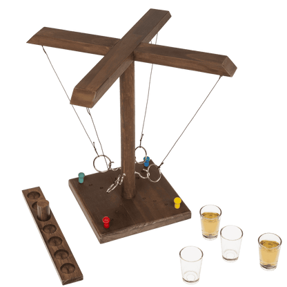 Wooden Ring Toss Drinking Game, Height: 32,5 cm,