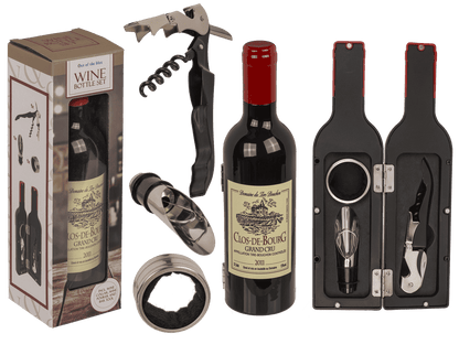 Wine Bottle Set, incl. Wine Collar, Wine Pourer