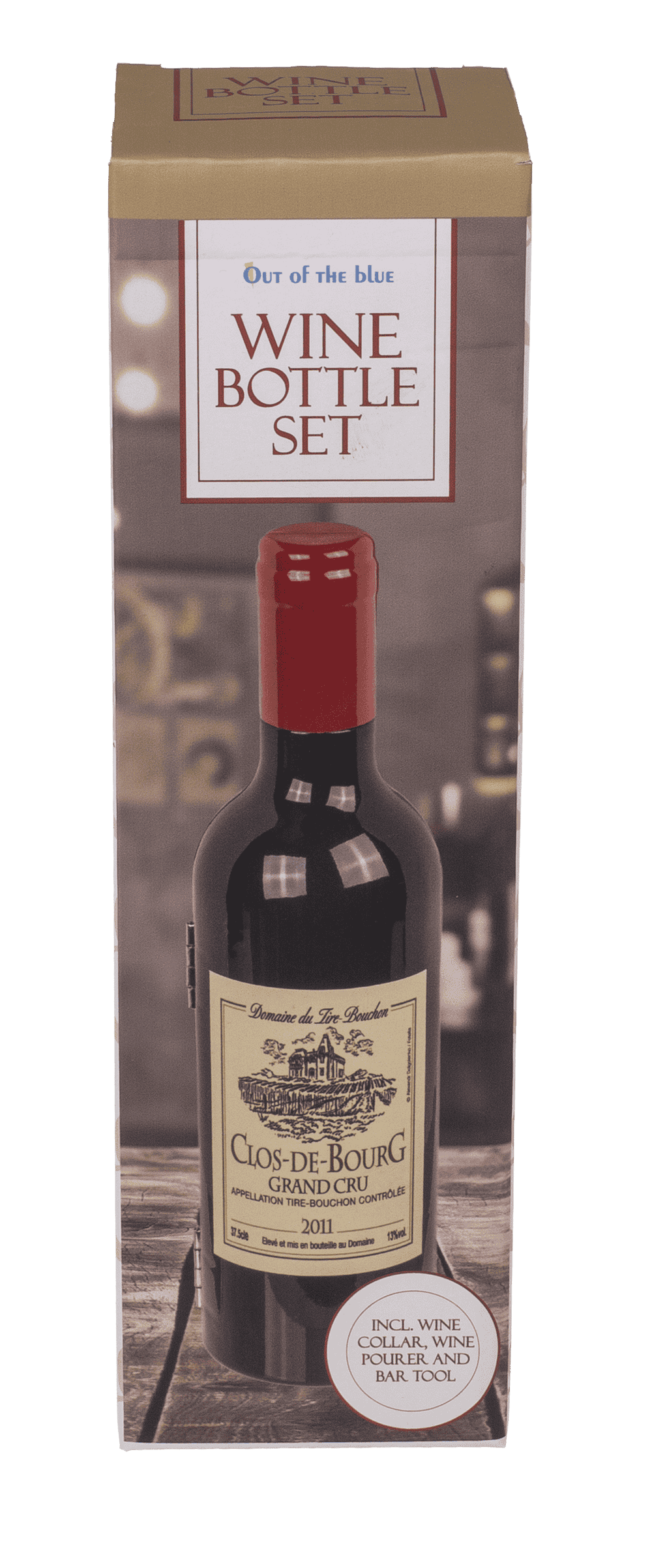 Wine Bottle Set, incl. Wine Collar, Wine Pourer