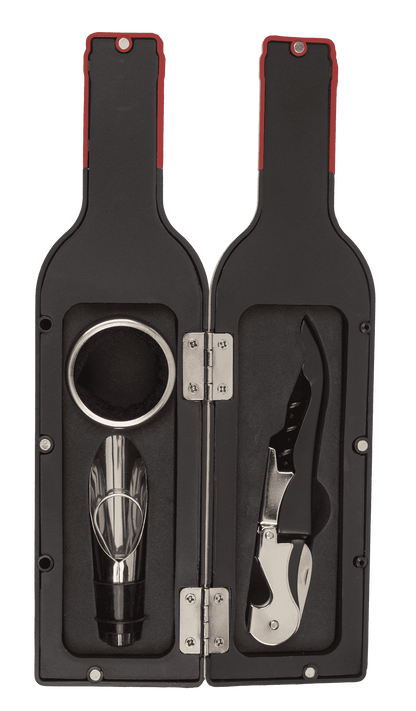 Wine Bottle Set, incl. Wine Collar, Wine Pourer