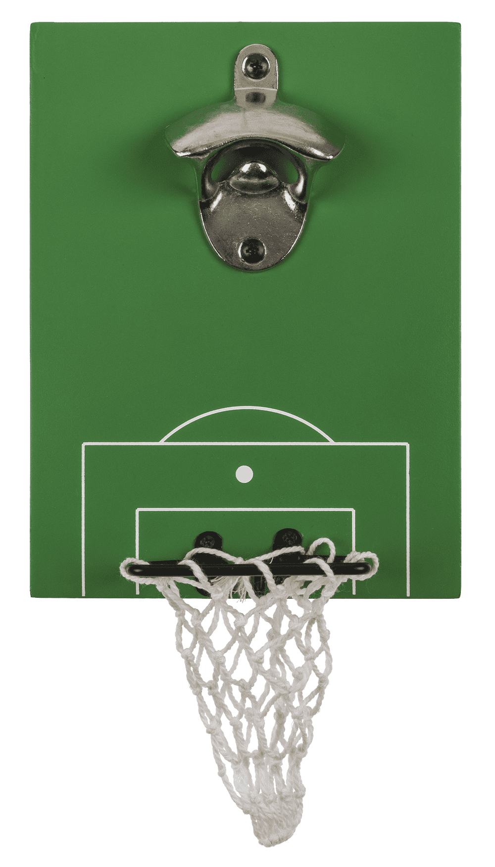 Metal bottle opener, Football pitch with goal,