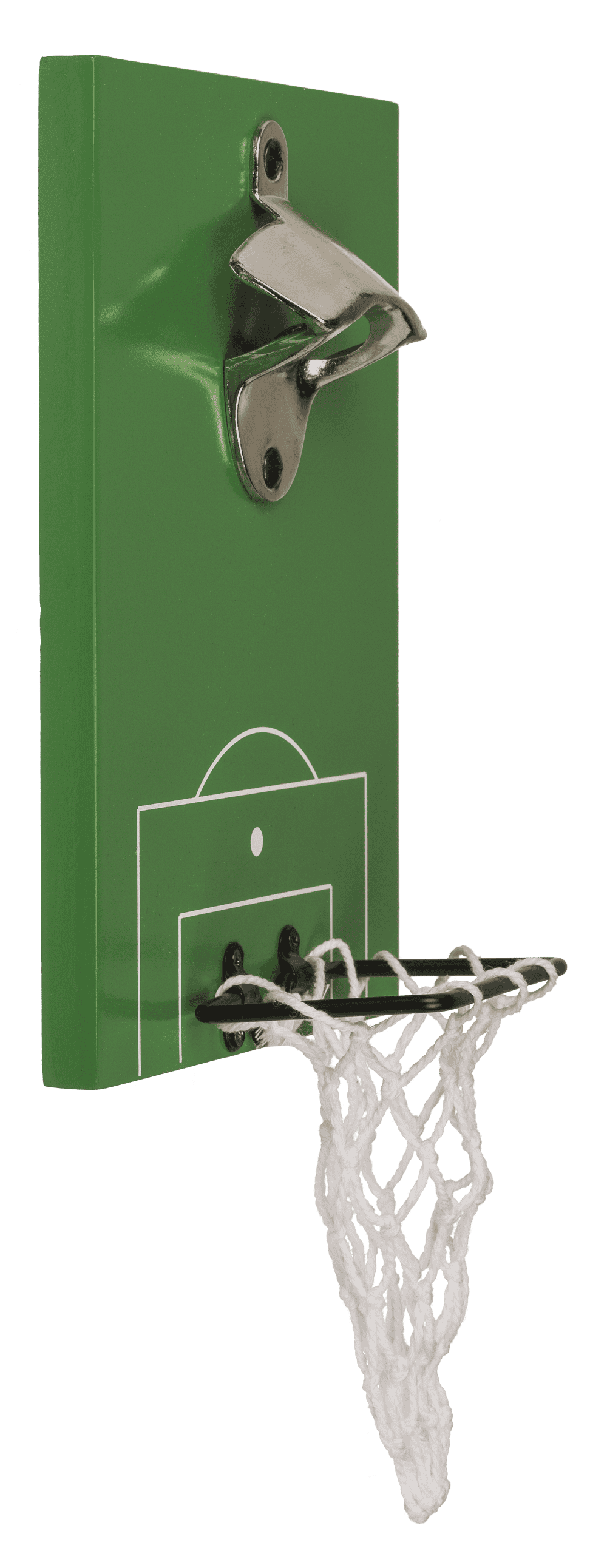 Metal bottle opener, Football pitch with goal,
