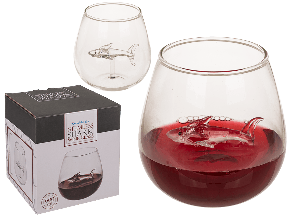 Stemless Wine Glass, Shark, approx. 7,5 x 10,5 cm,