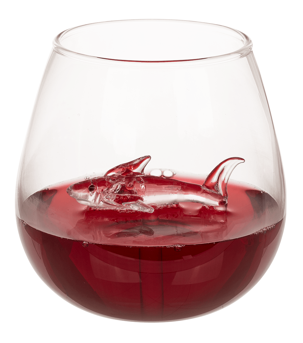 Stemless Wine Glass, Shark, approx. 7,5 x 10,5 cm,