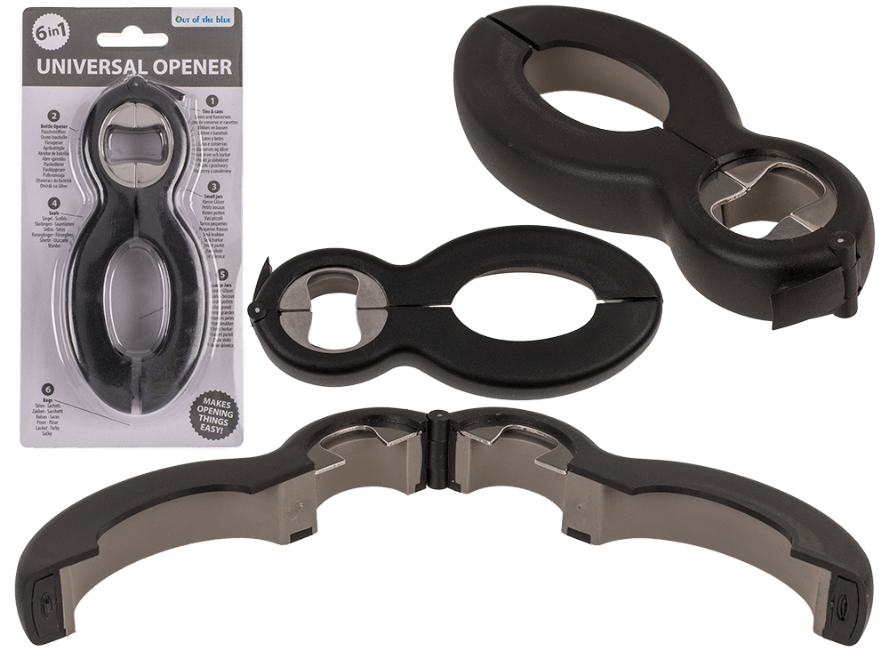 Universal Opener, 6 in 1, black/grey,