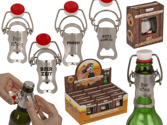 Bottle stopper with bottle opener, 9 cm,