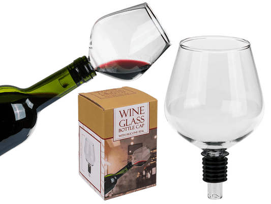 Glass bottle cap with silicone seal, Wine Glass,
