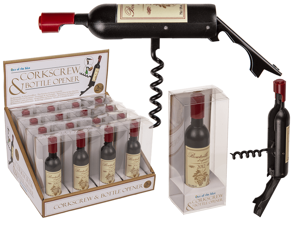 Corkscrew & Bottle opener, Wine Bottle,