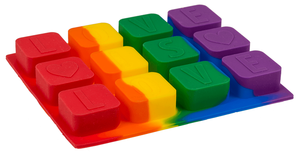 Silicone ice cube tray, Love is Love,