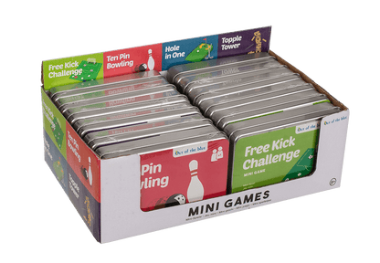 Mini games in tin, ca. 12 x 8 cm,