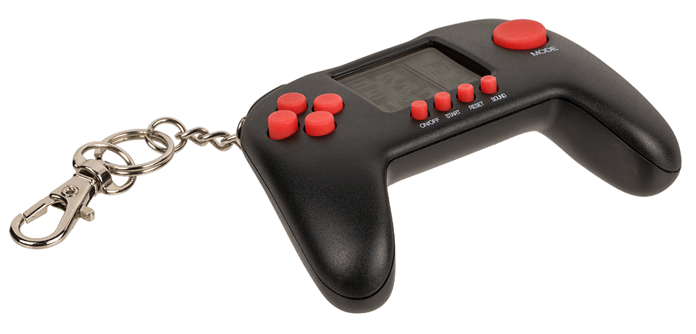 Mini game console with keychain,