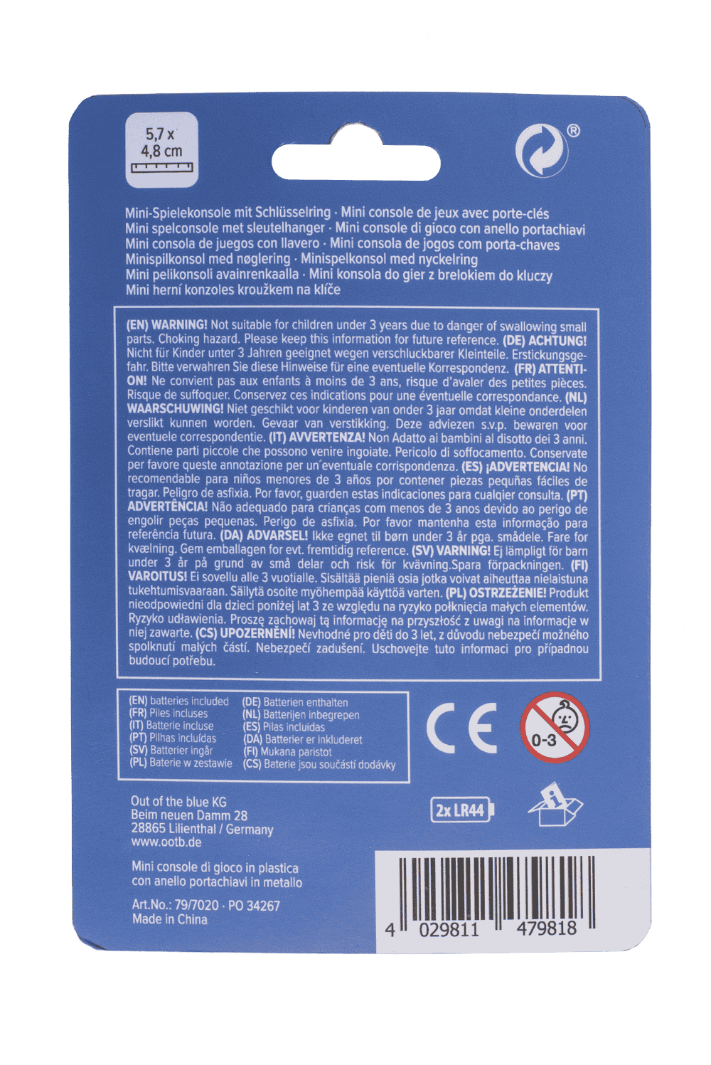 Mini game console with keychain,