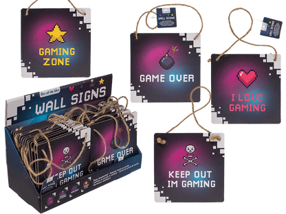 Cardboard wall sign, Gaming, ca. 18 x 18 cm,