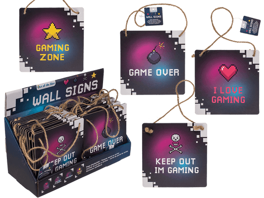 Cardboard wall sign, Gaming, ca. 18 x 18 cm,