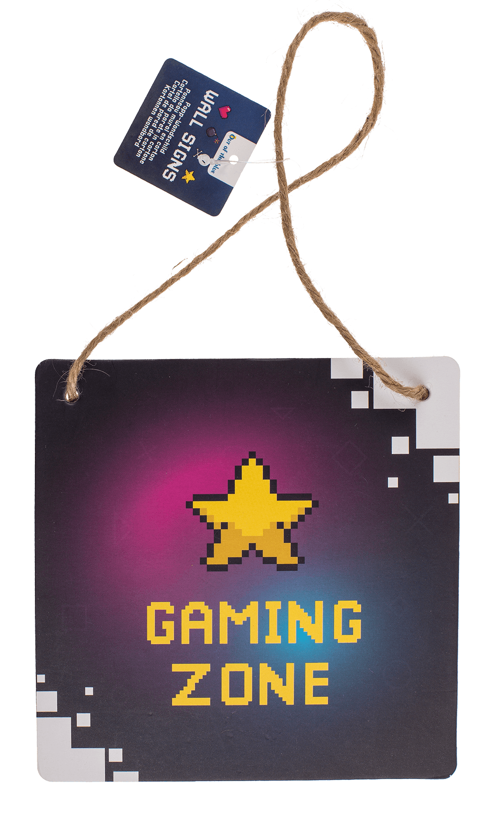 Cardboard wall sign, Gaming, ca. 18 x 18 cm,