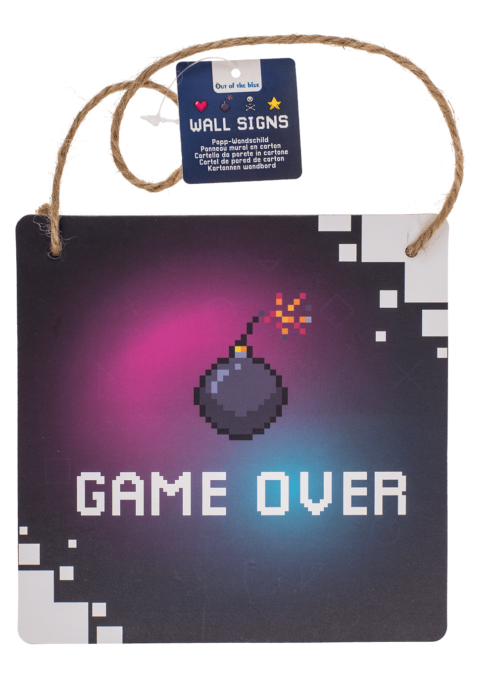 Cardboard wall sign, Gaming, ca. 18 x 18 cm,