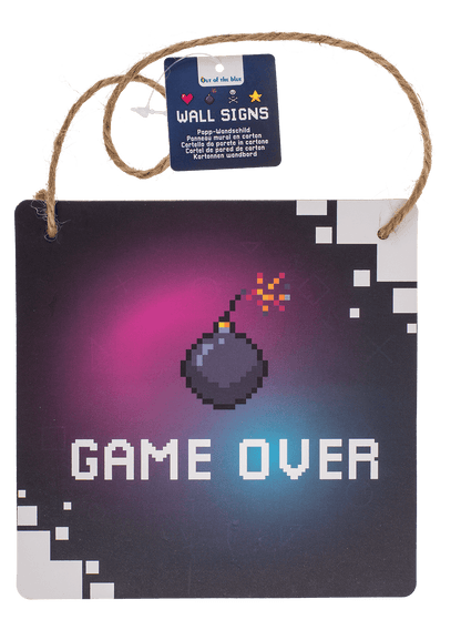 Cardboard wall sign, Gaming, ca. 18 x 18 cm,