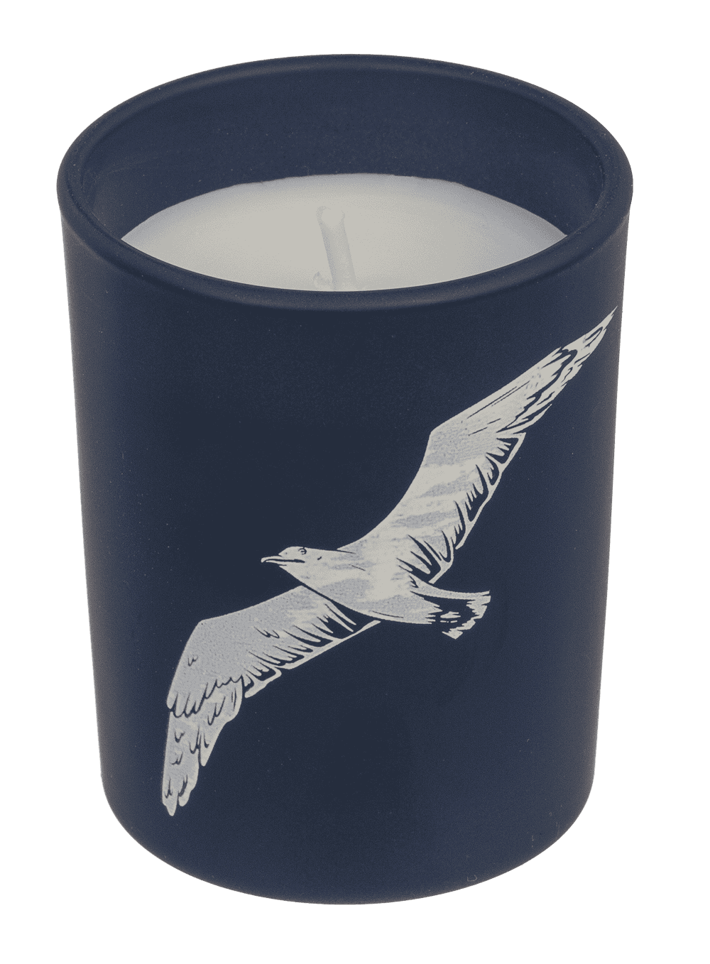 Candle in glass with wooden lid, Sea,