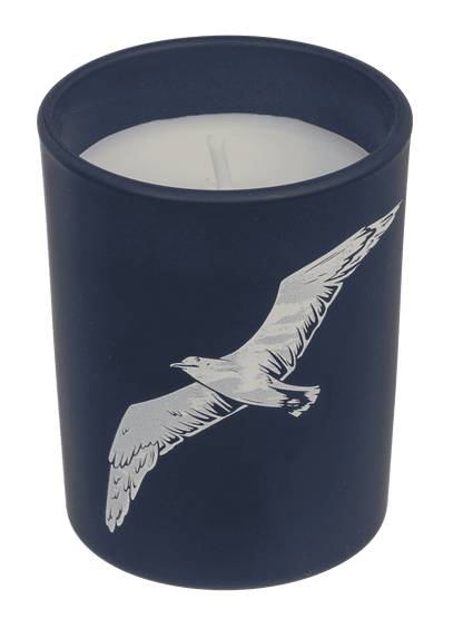 Candle in glass with wooden lid, Sea,