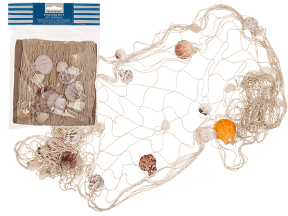 Fishing net with seashells, ca. 100 x 200 cm,