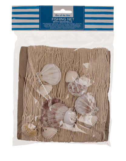 Fishing net with seashells, ca. 100 x 200 cm,