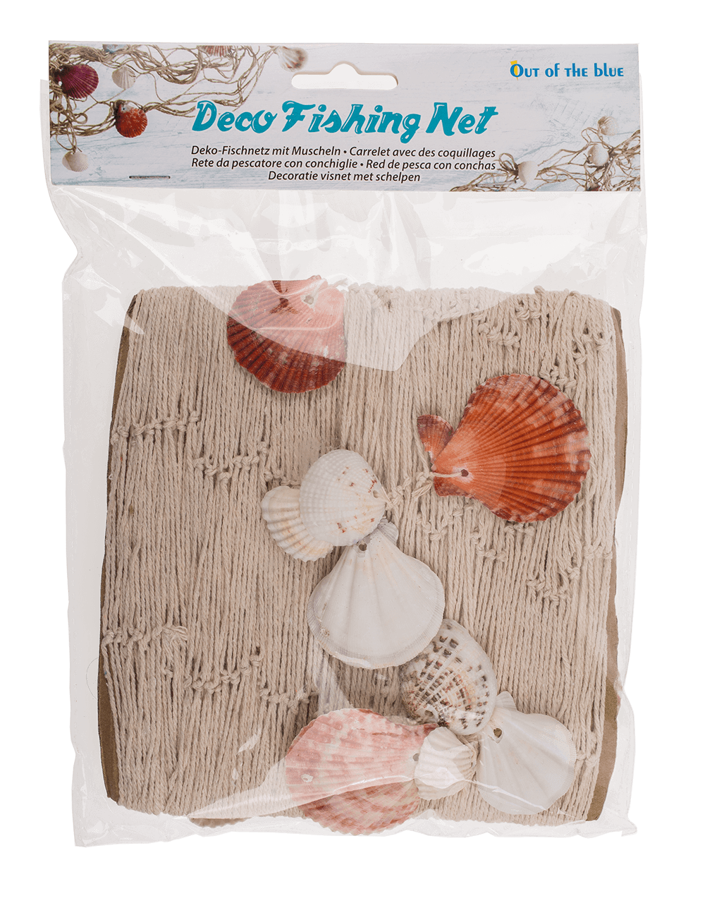 Fishing net with seashells, ca. 100 x 200 cm,