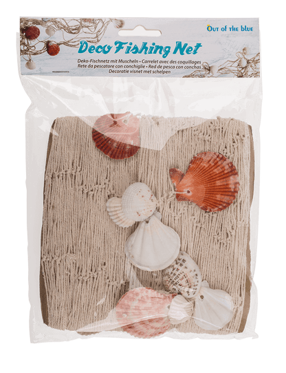 Fishing net with seashells, ca. 100 x 200 cm,