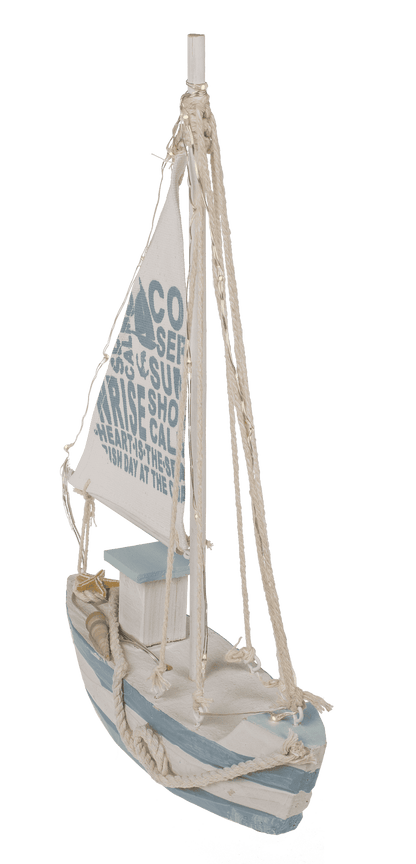 Wooden sailing boat with 13 warm white LED,