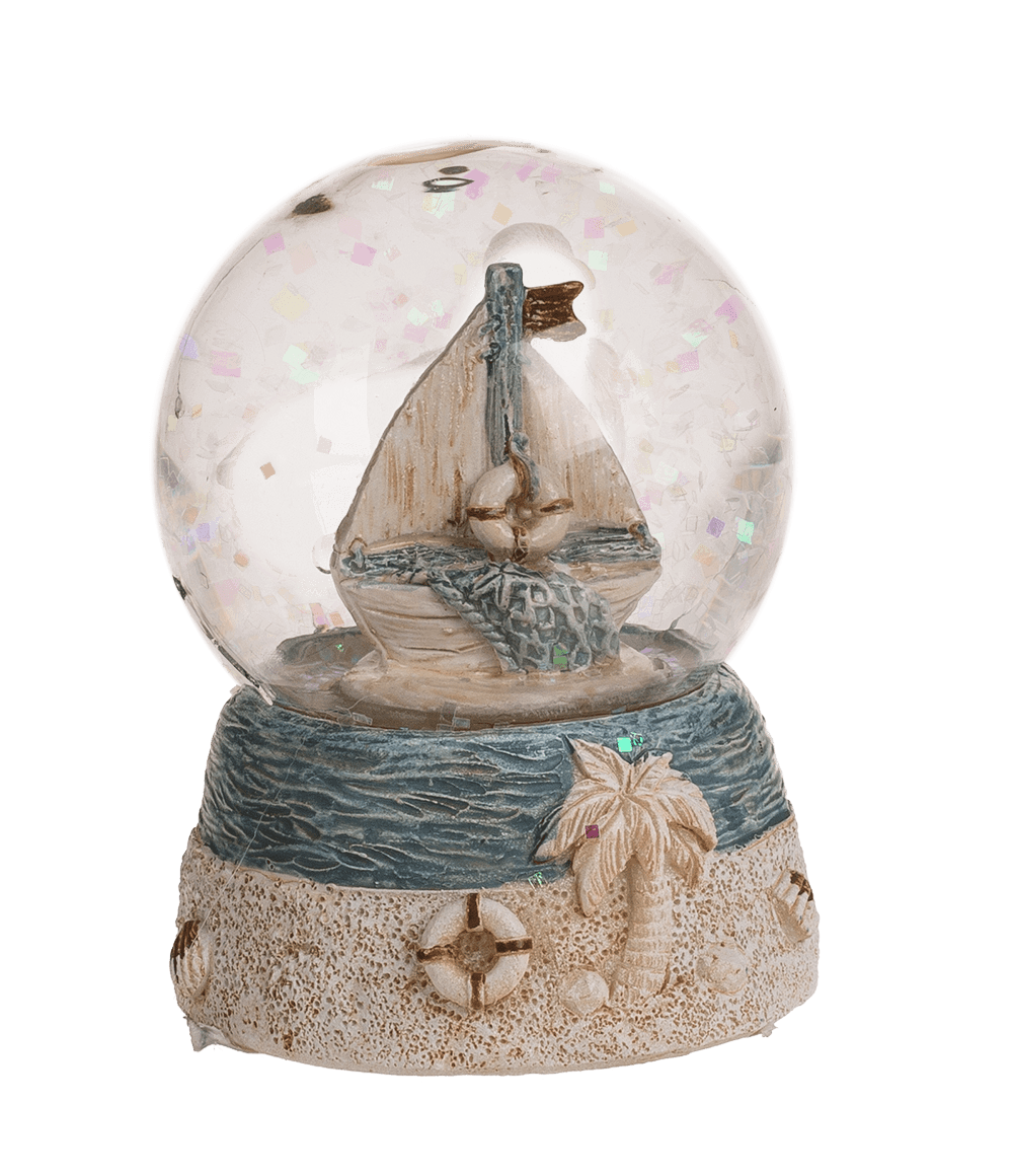 Polyresin glitter ball, maritime,