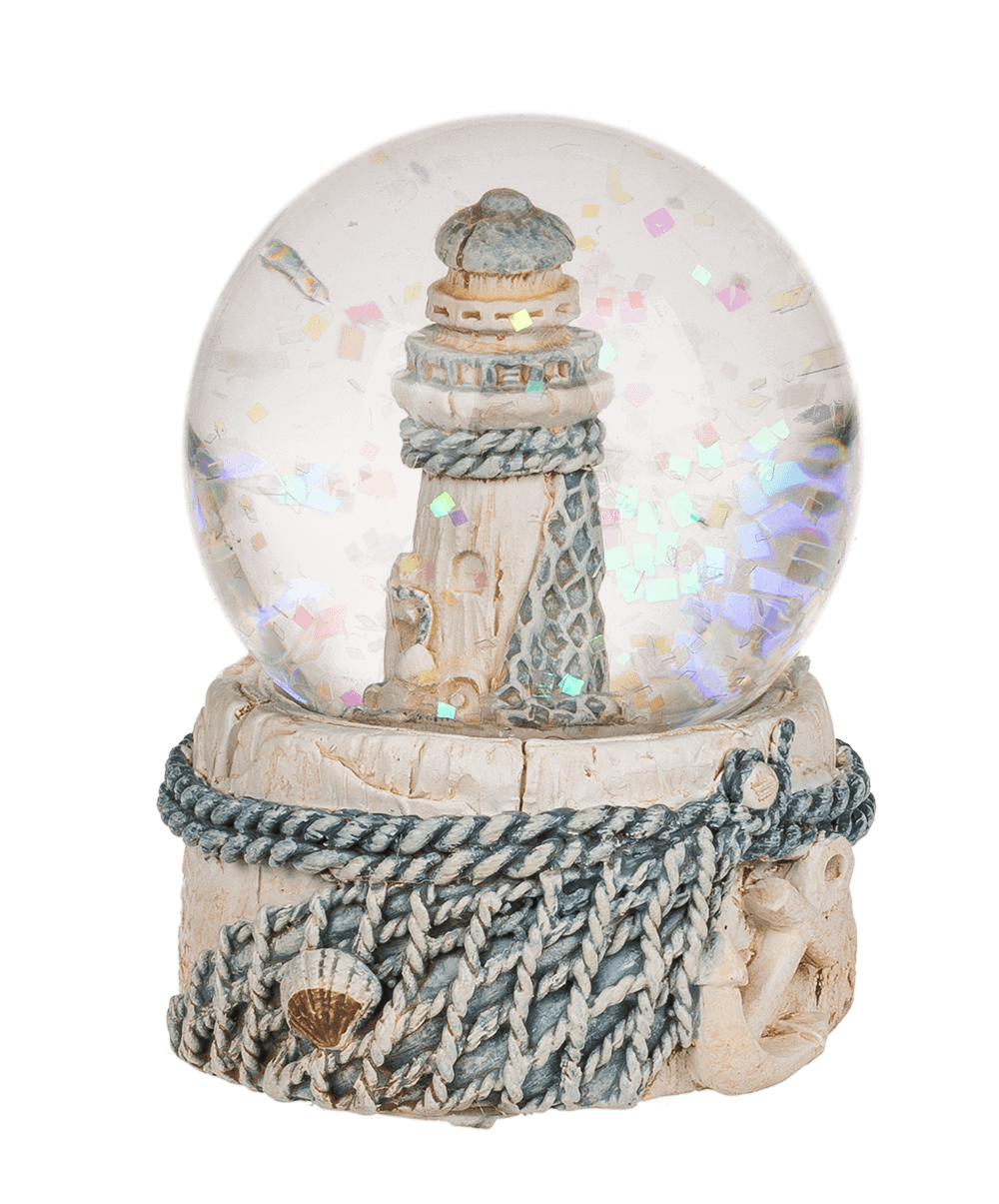 Polyresin glitter ball, maritime,