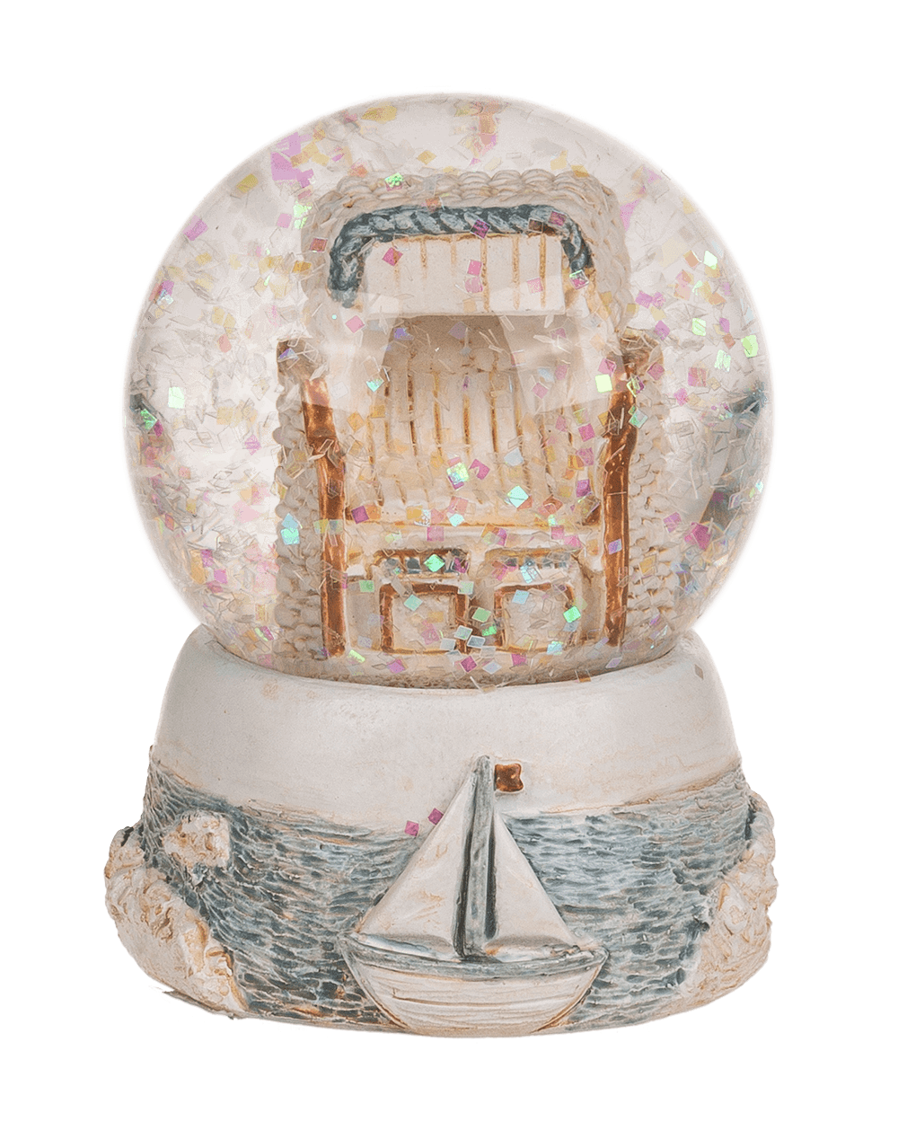 Polyresin glitter ball, maritime,
