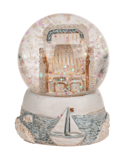 Polyresin glitter ball, maritime,