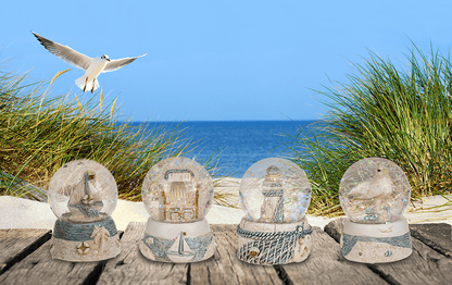 Polyresin glitter ball, maritime,