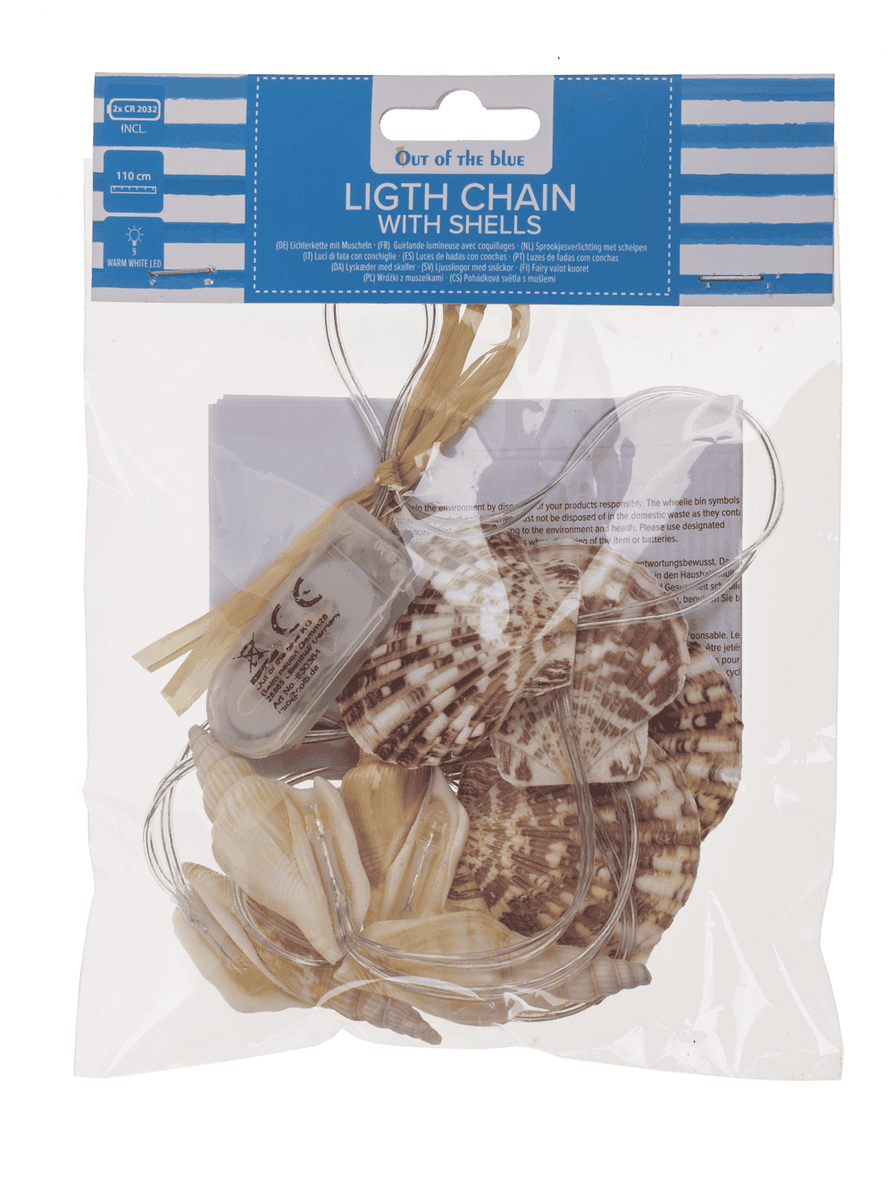 Light chain garland, shells,