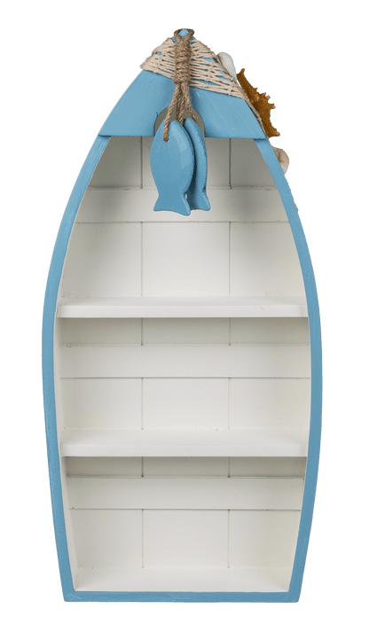 Wooden decoration boat with maritime deco,