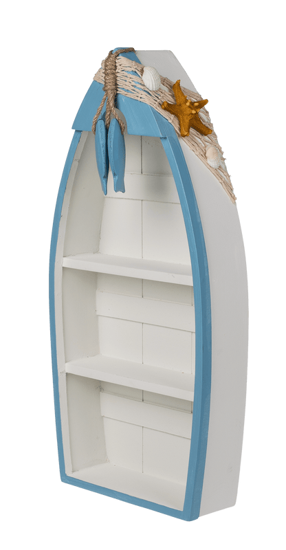 Wooden decoration boat with maritime deco,