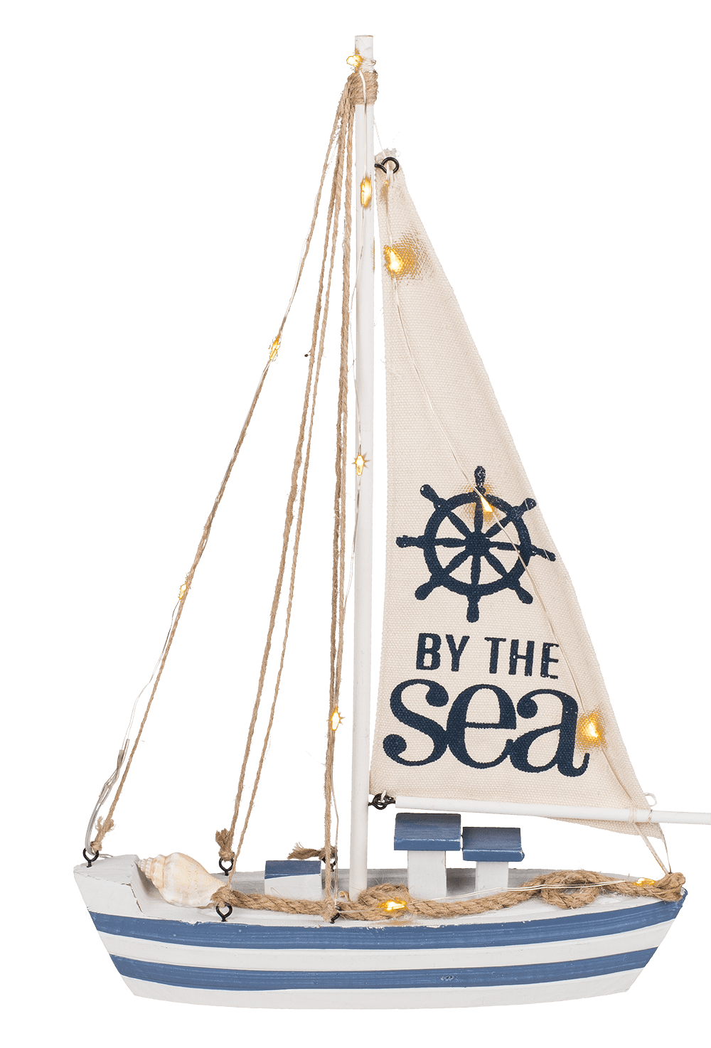 Wooden sailing boat with 11 LED,