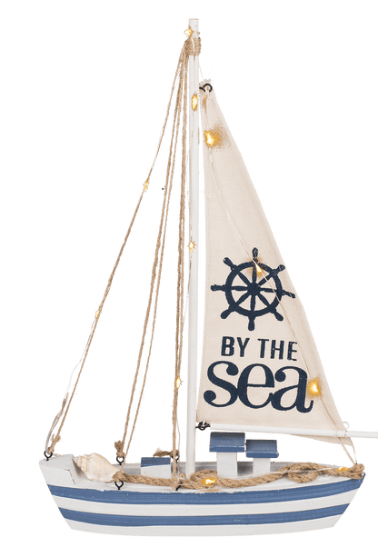 Wooden sailing boat with 11 LED,