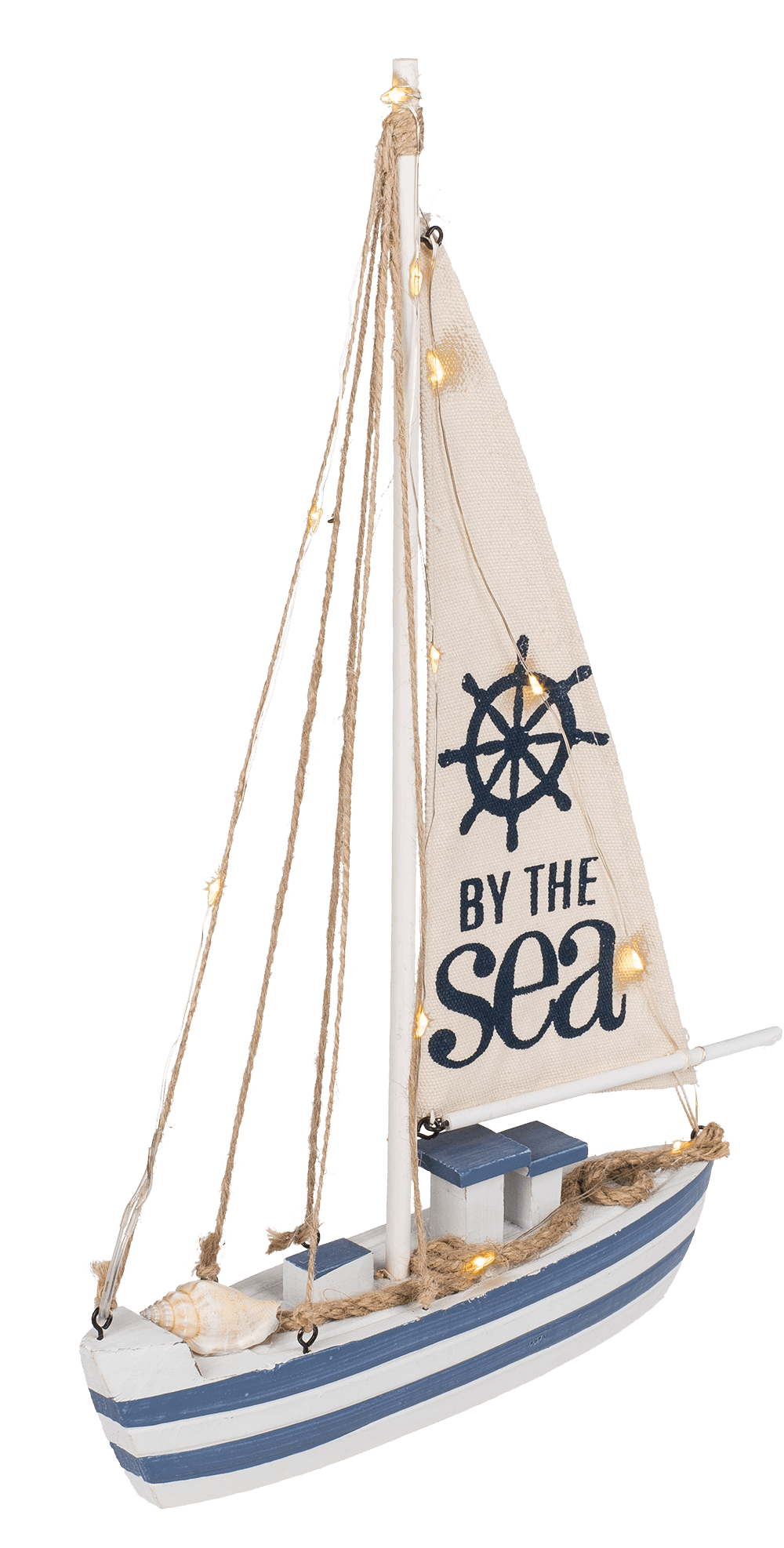 Wooden sailing boat with 11 LED,