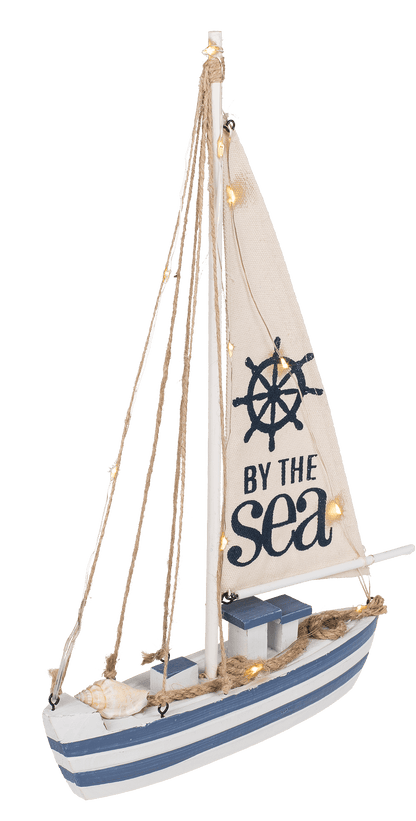 Wooden sailing boat with 11 LED,