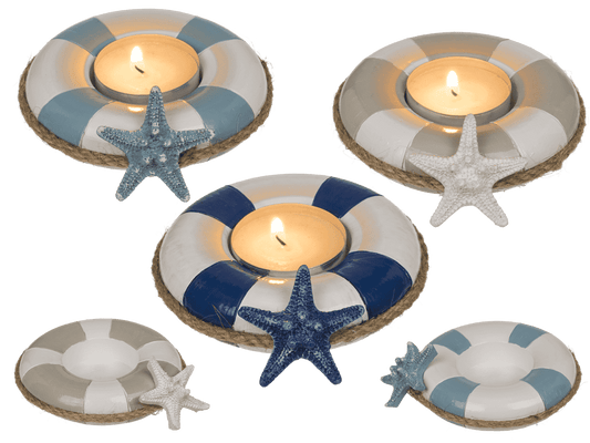 Tea light holder, Floating ring with sea star,